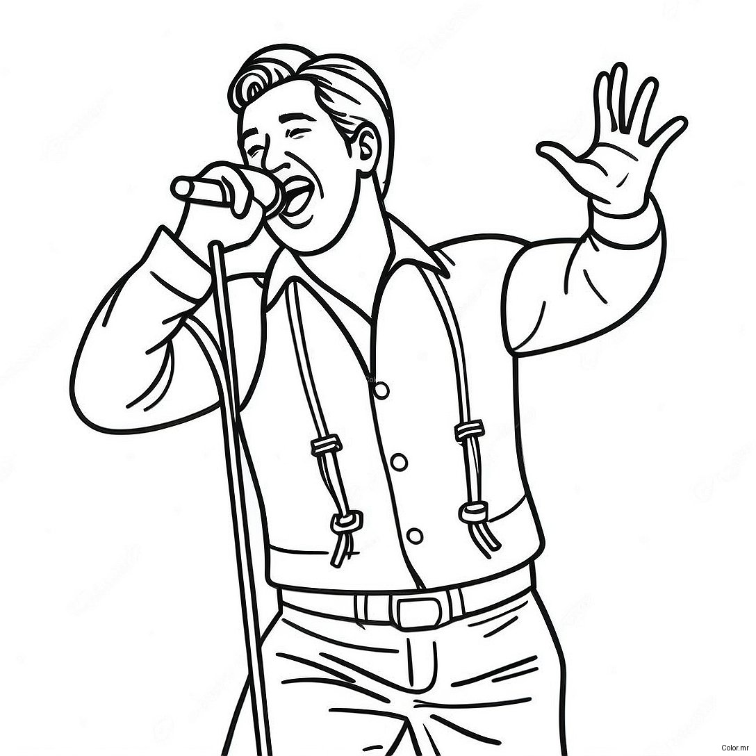 Famous Singer Performing On Stage Coloring Page 27444 25008