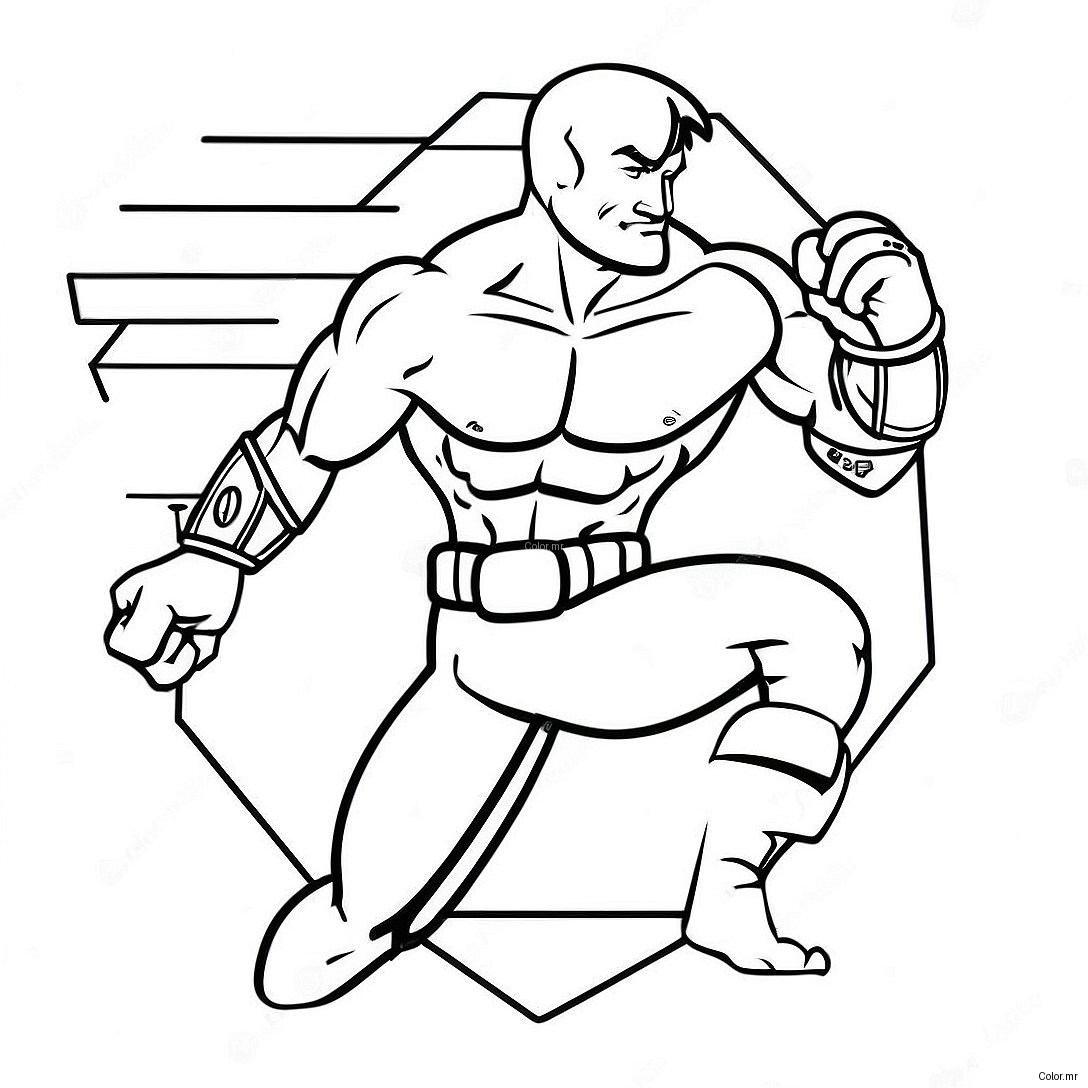 Fighter In The Octagon Coloring Page 36104 30117