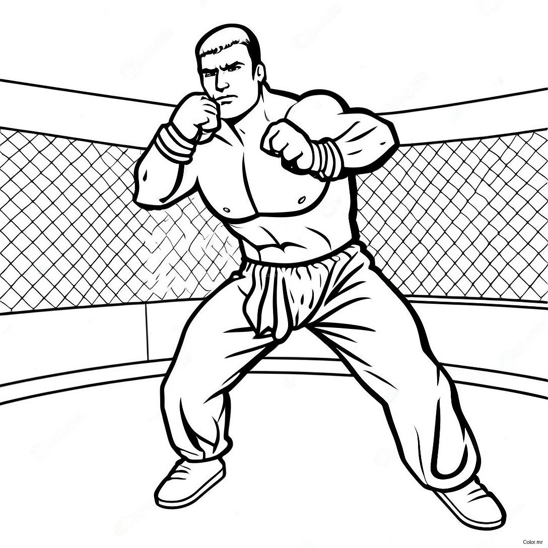 Fighter In The Octagon Coloring Page 36104 30118