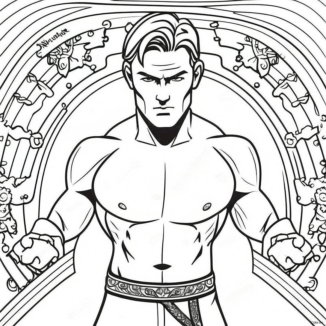 Fighter In The Octagon Coloring Page 36104 30119