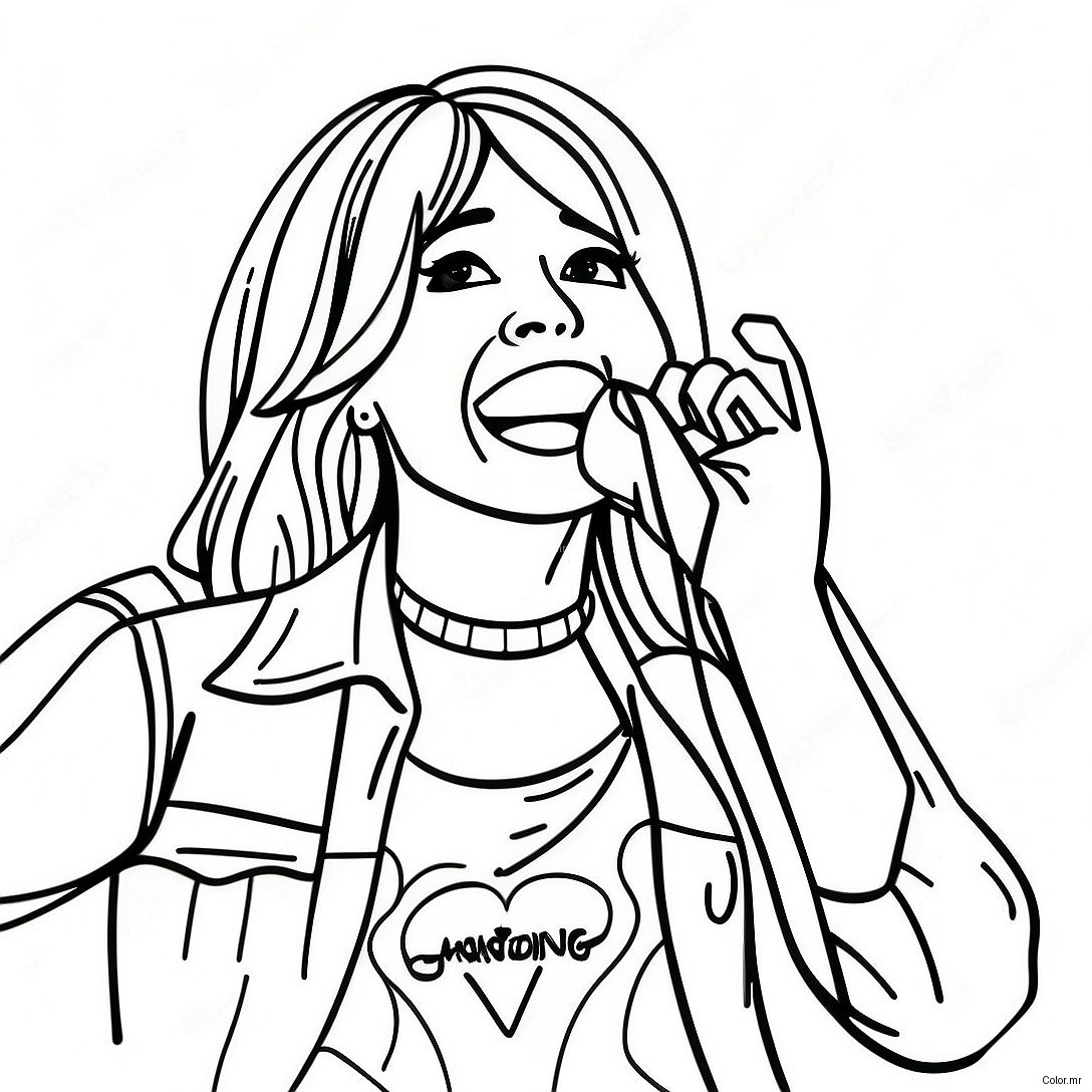 Hannah Montana Singing On Stage Coloring Page 23214 21311