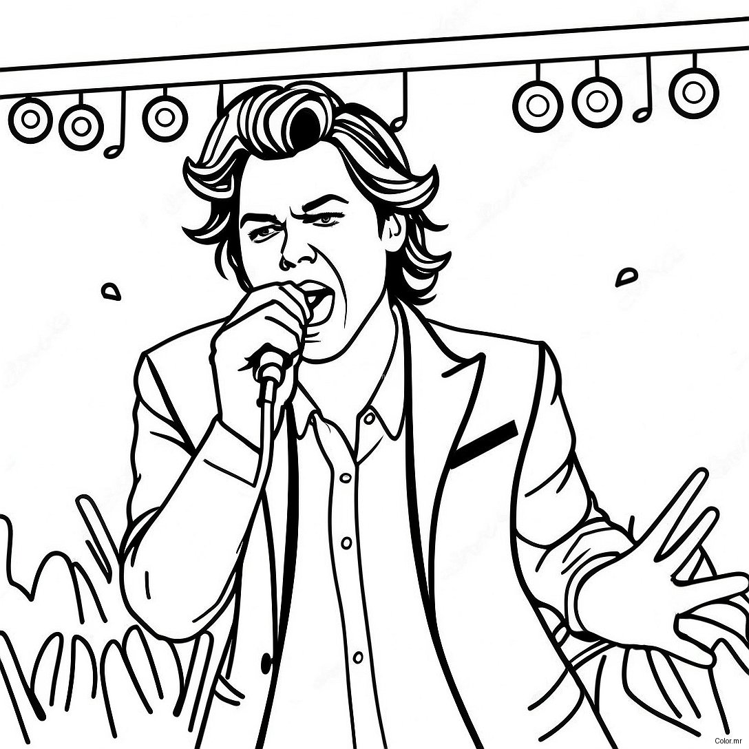 Harry Styles Singing On Stage Coloring Page 26267 24085