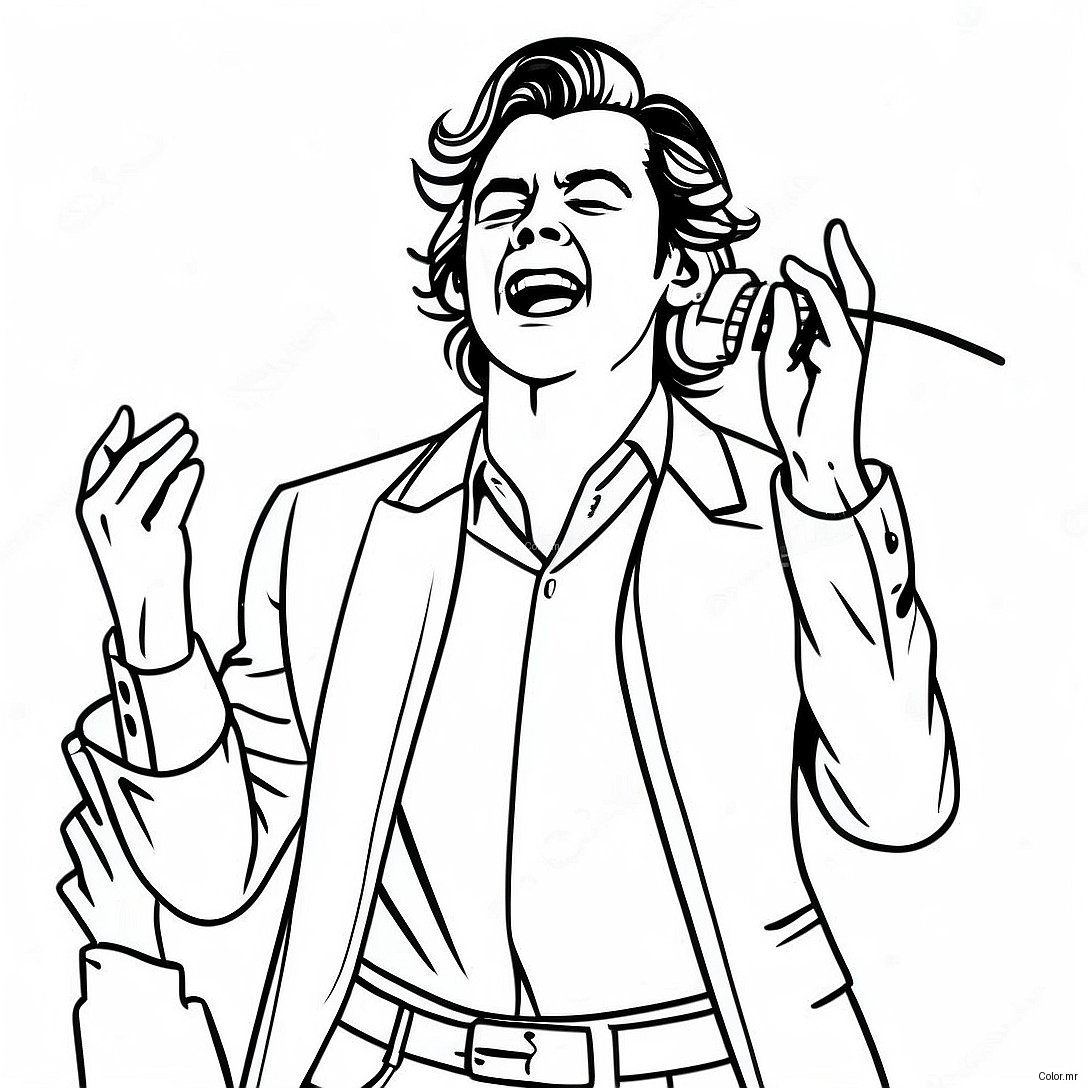 Harry Styles Singing On Stage Coloring Page 26267 24087