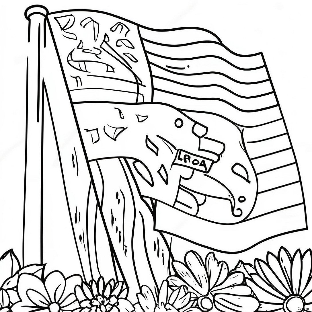 Hispanic Heritage Month Flags Coloring Page 19888 18560