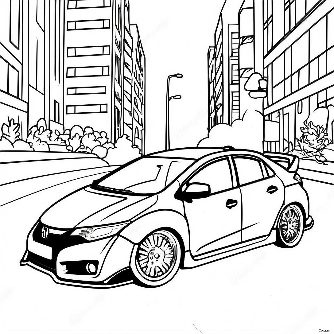 Honda Civic Type R Coloring Page 56701 47122
