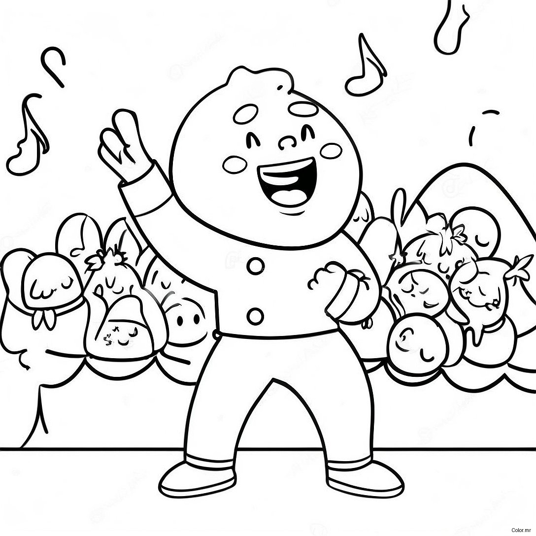 Ice Spice Singing On Stage Coloring Page 32420 16835