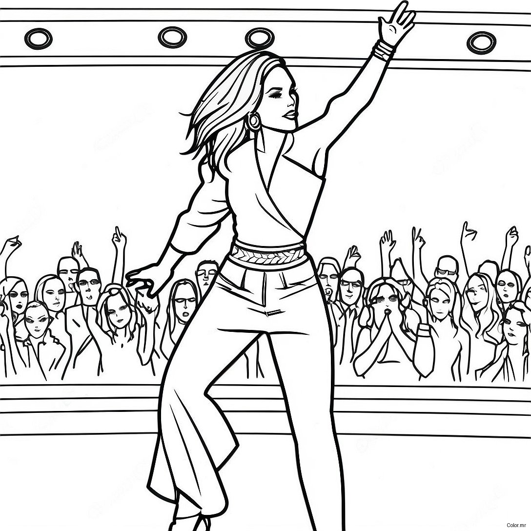 Jennifer Lopez Performing On Stage Coloring Page 48595 40385