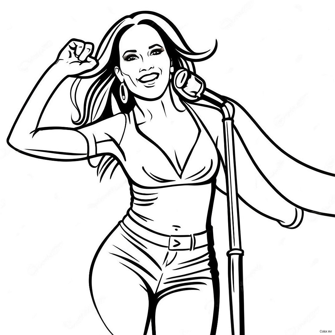 Jennifer Lopez Performing On Stage Coloring Page 48595 40386