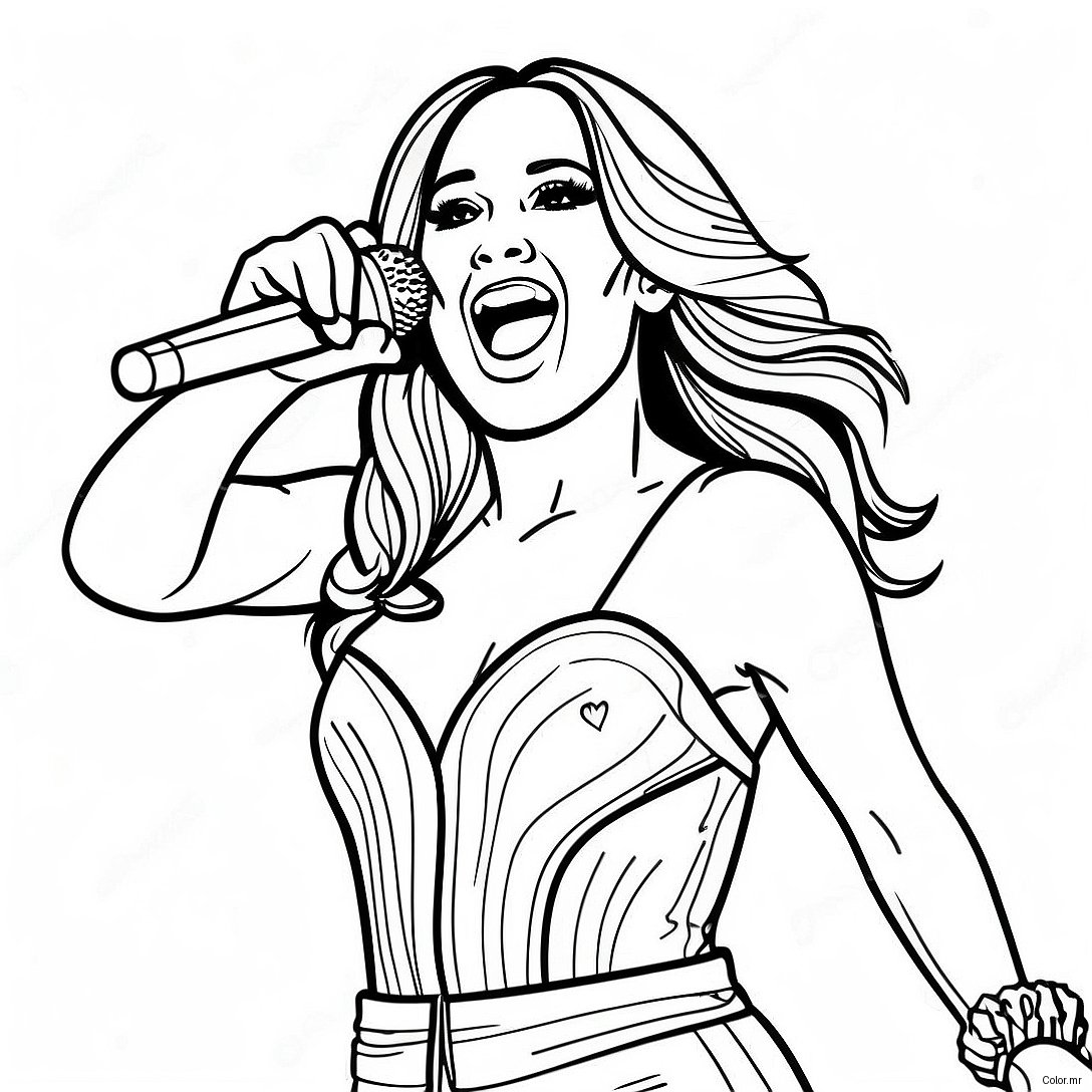 Jennifer Lopez Performing On Stage Coloring Page 48595 40387