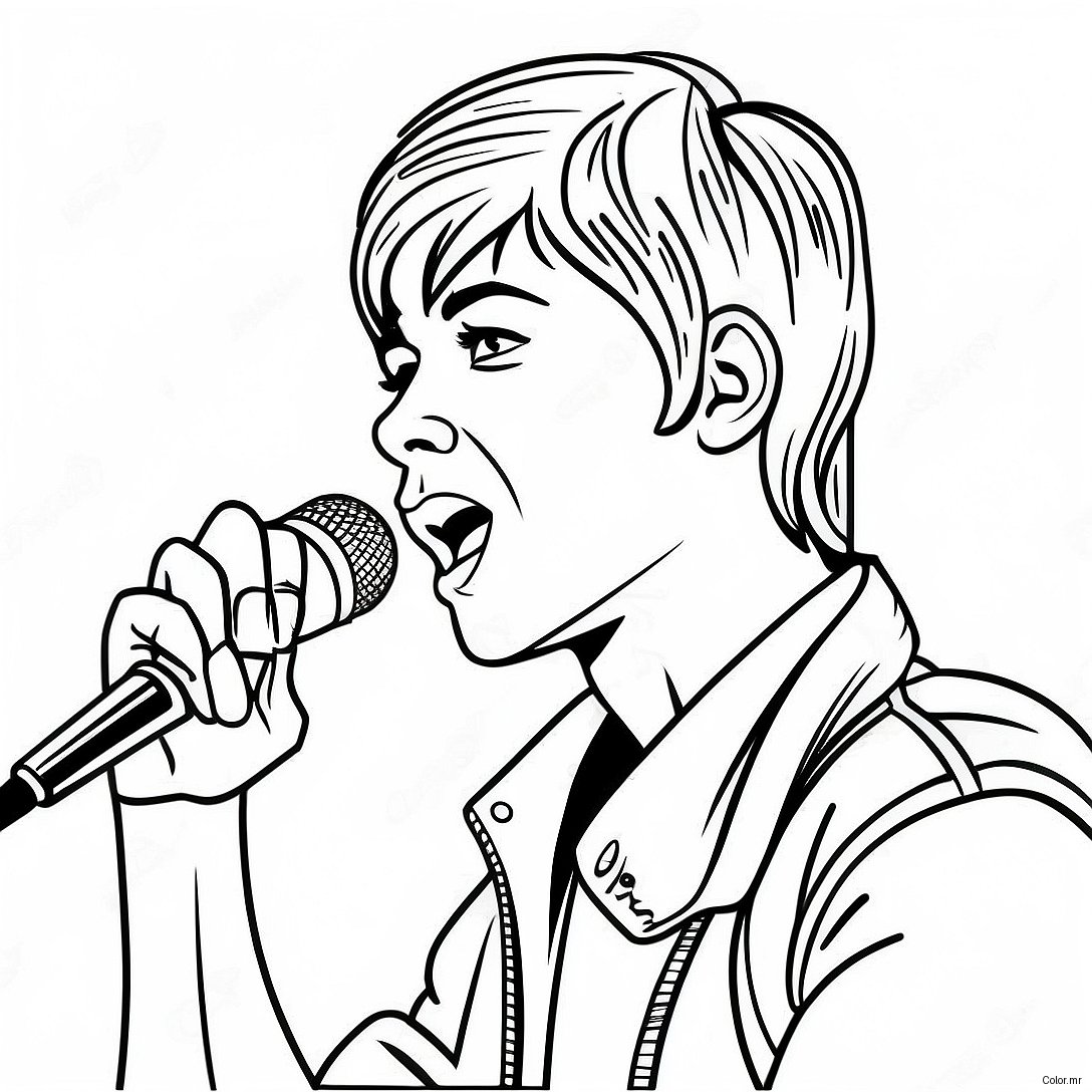 Justin Bieber Singing On Stage Coloring Page 7315 5949