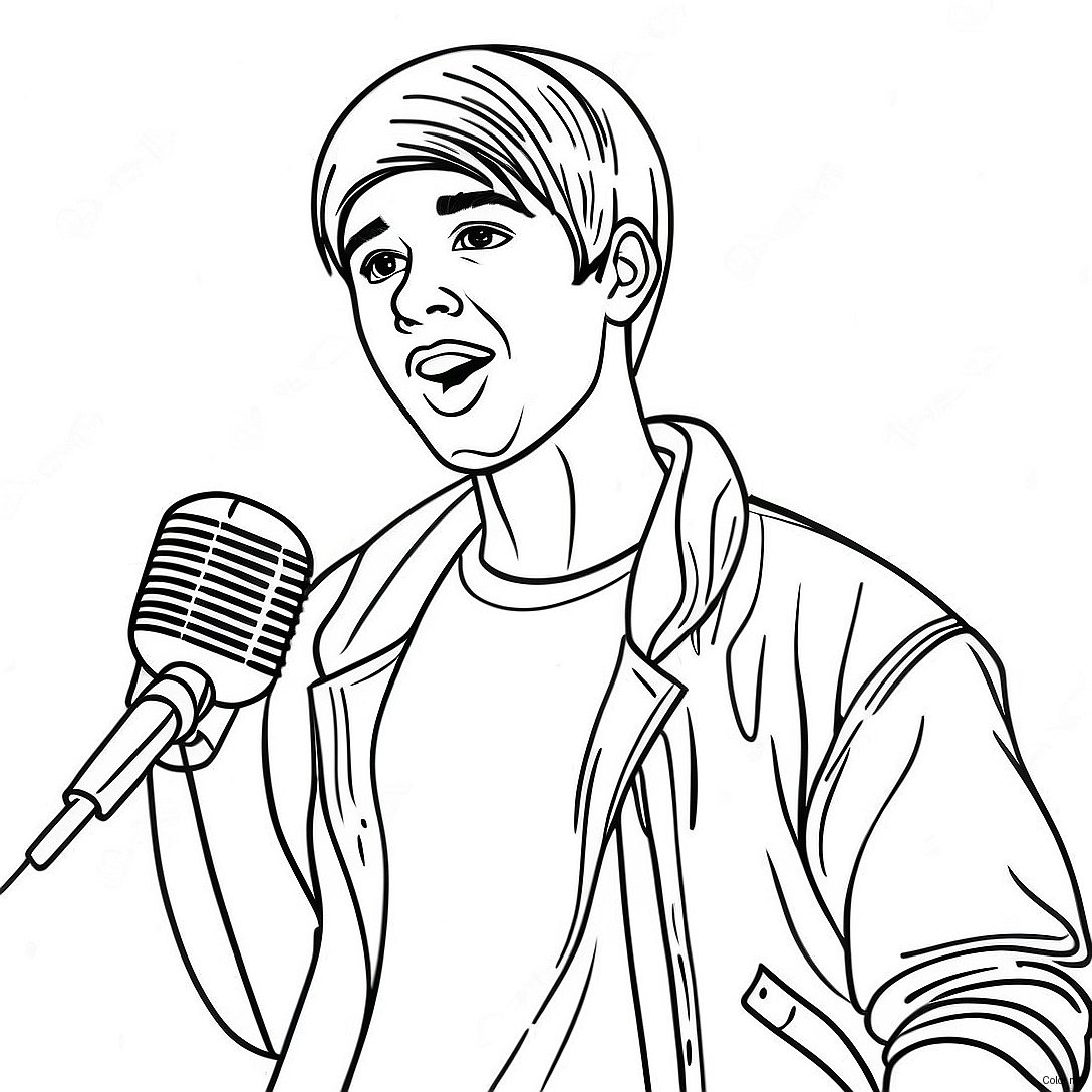 Justin Bieber Singing On Stage Coloring Page 7315 5951