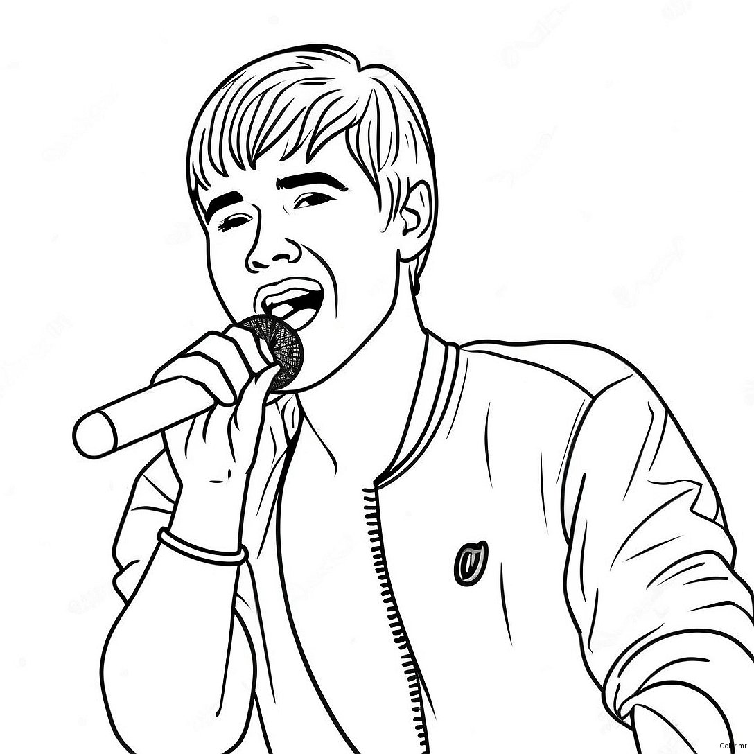 Justin Bieber Singing On Stage Coloring Page 7315 5952