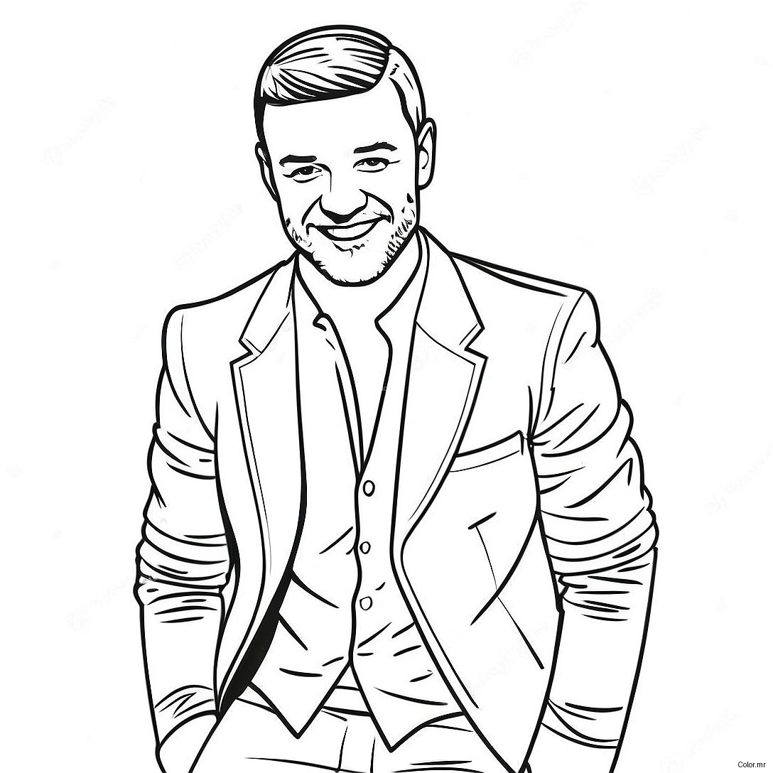 Justin Timberlake Performing On Stage Coloring Page 47464 39485