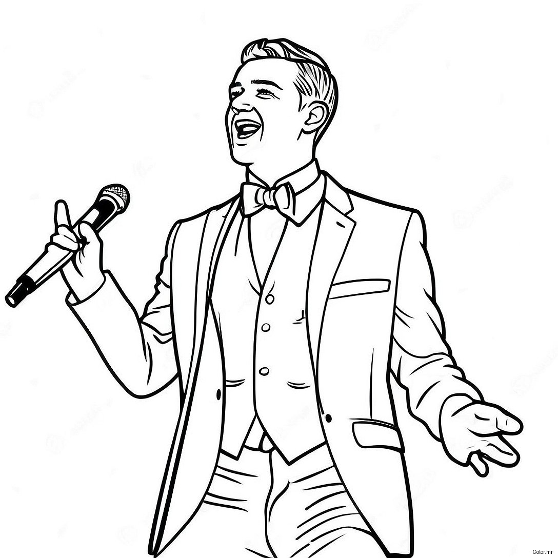 Justin Timberlake Performing On Stage Coloring Page 47464 39487
