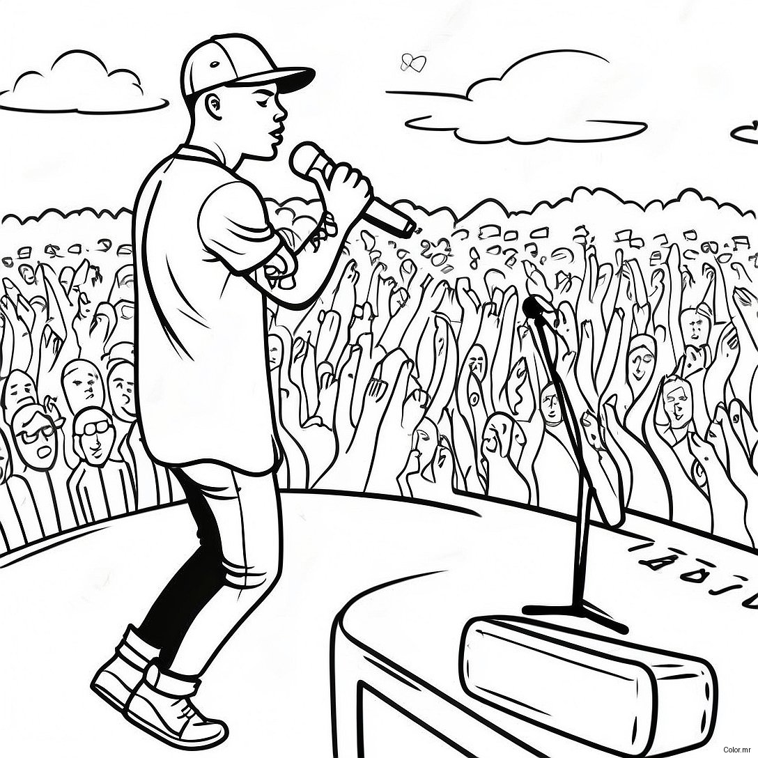 Kane Brown Performing On Stage Coloring Page 51005 42495