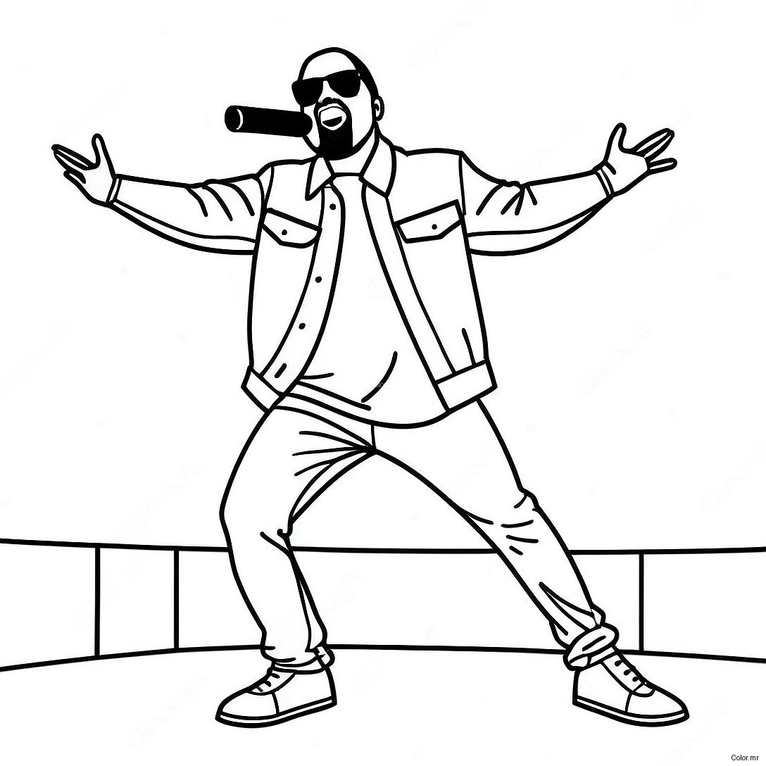 Kanye West Performing On Stage Coloring Page 21293 19646