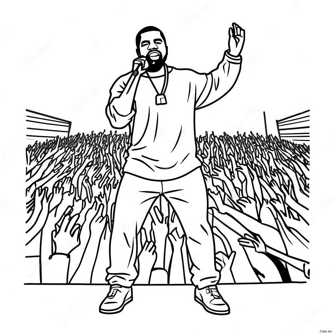 Kanye West Performing On Stage Coloring Page 21293 19648