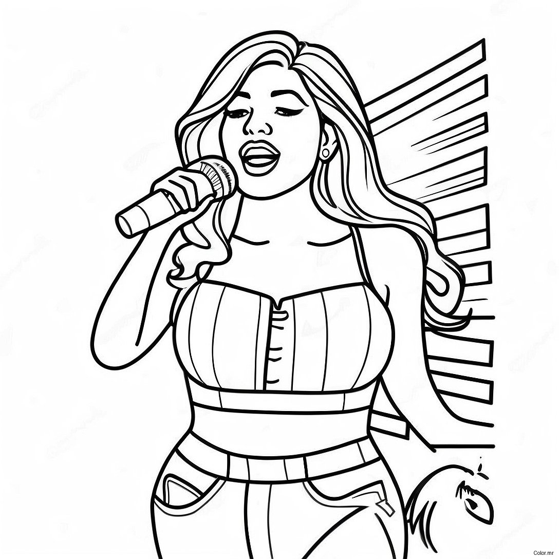 Karol G Performing On Stage Coloring Page 2949 2389