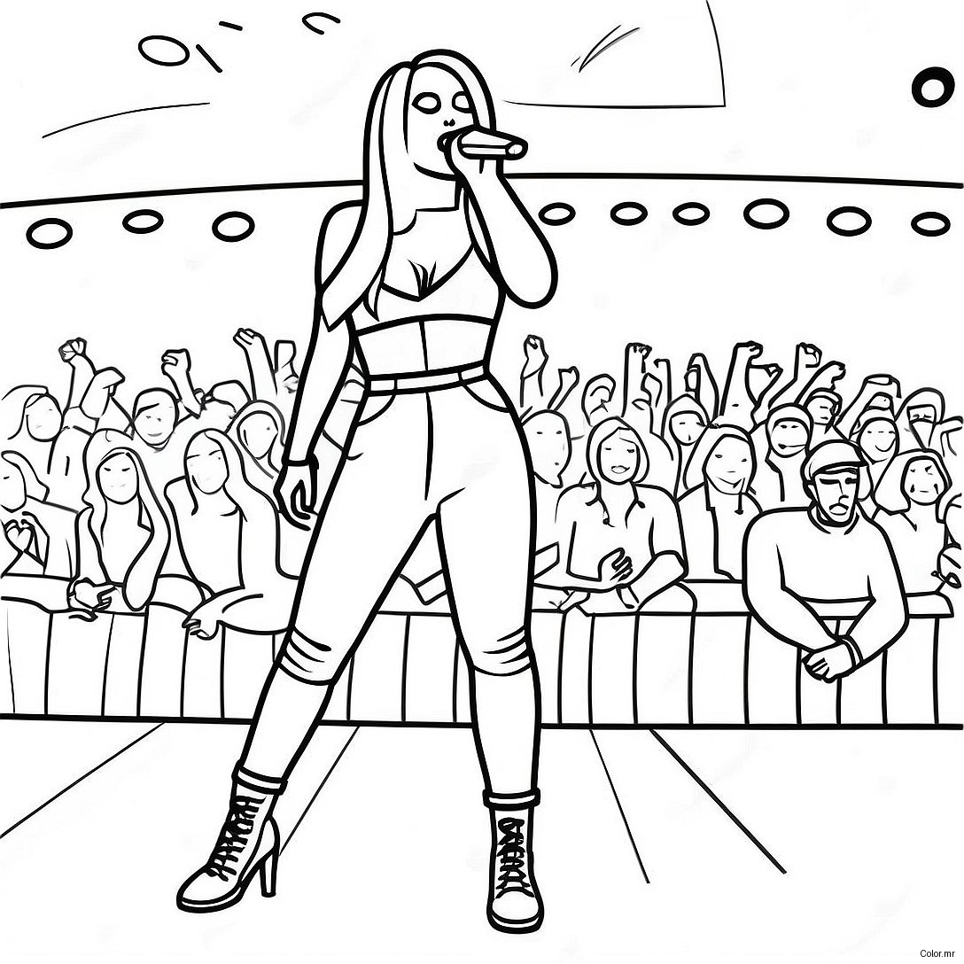 Karol G Performing On Stage Coloring Page 2949 2392