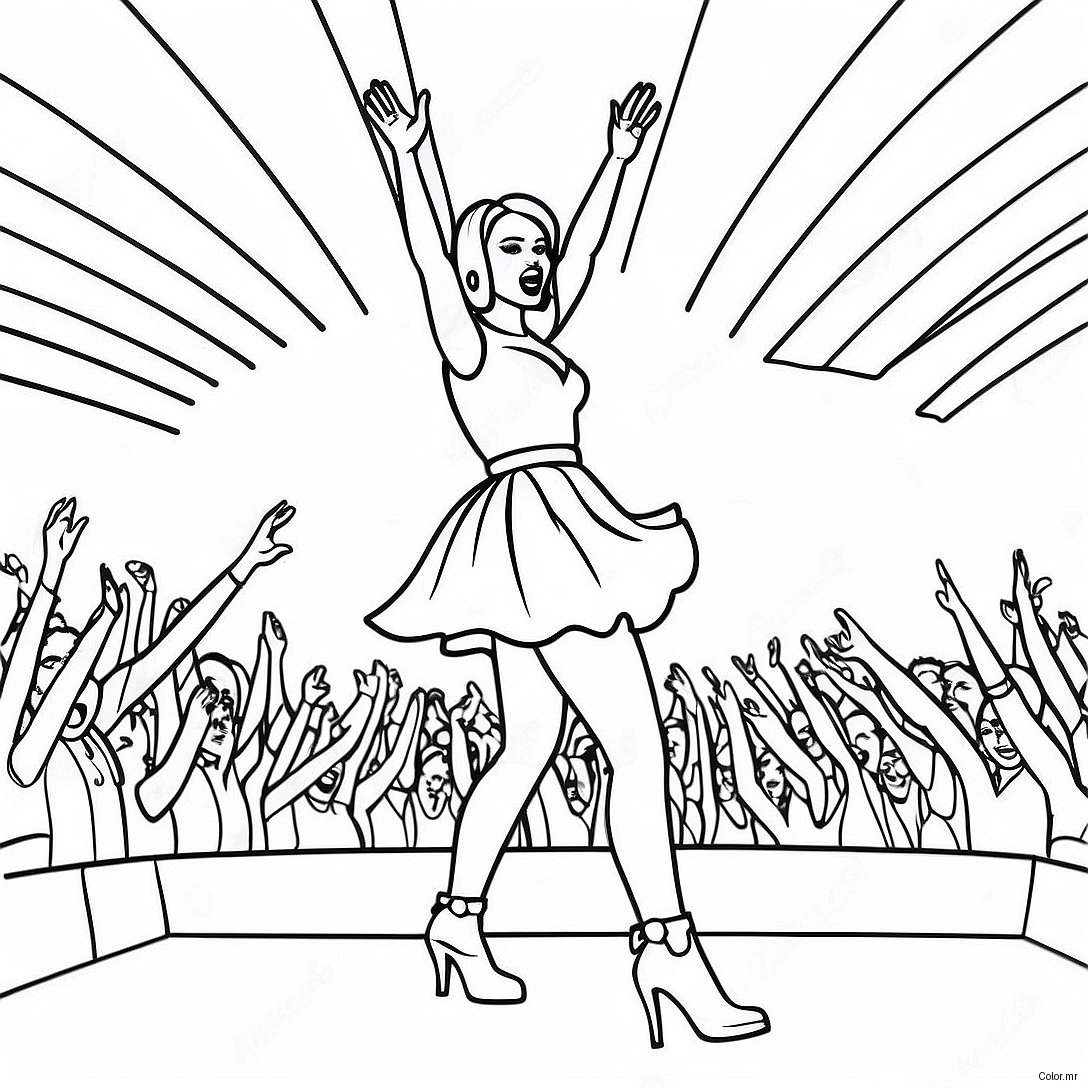 Katy Perry Performing On Stage Coloring Page 42471 35397
