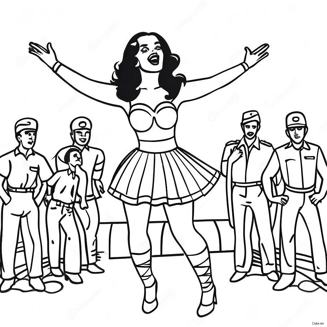 Katy Perry Performing On Stage Coloring Page 42471 35398
