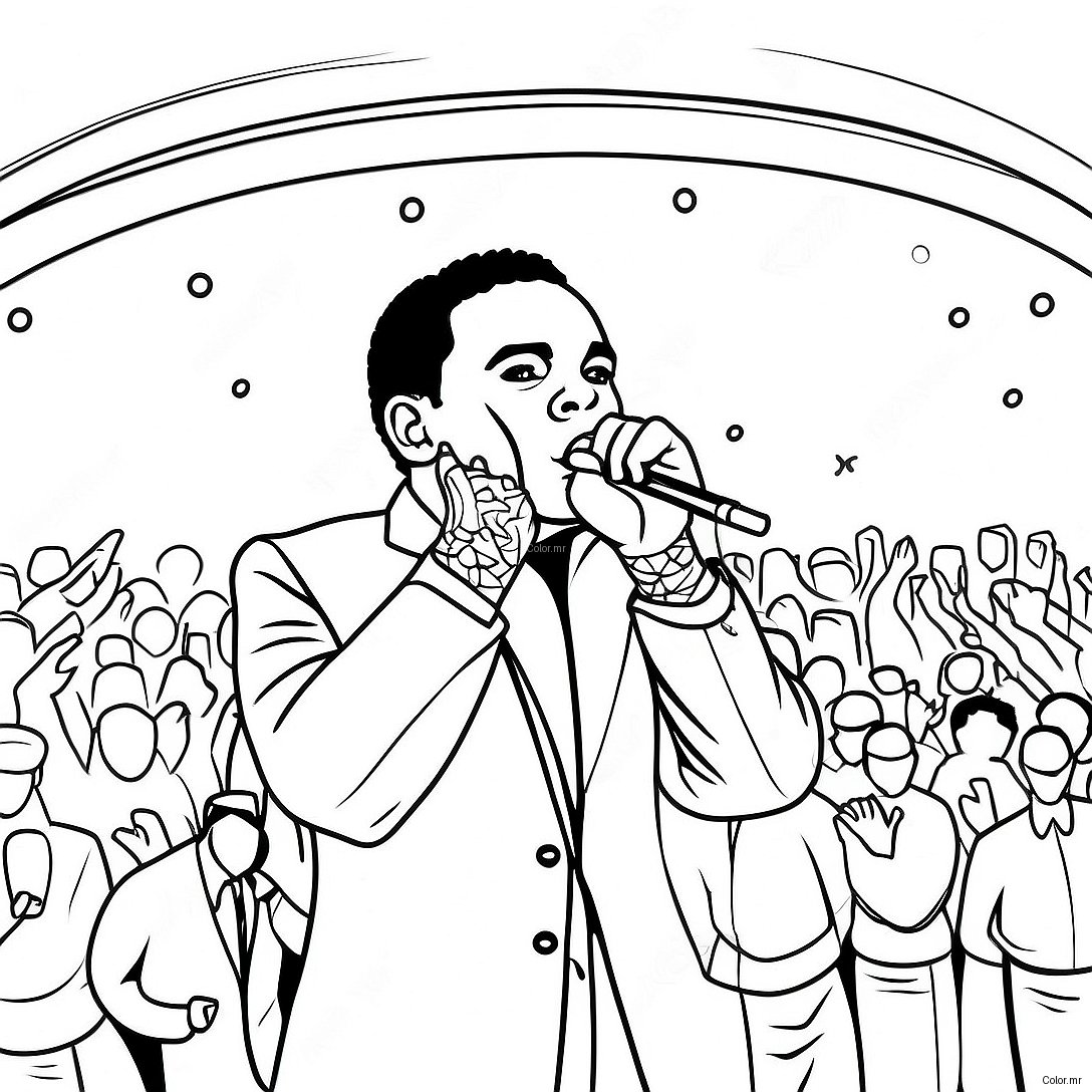 Kevin Gates Performing On Stage Coloring Page 72255 59683