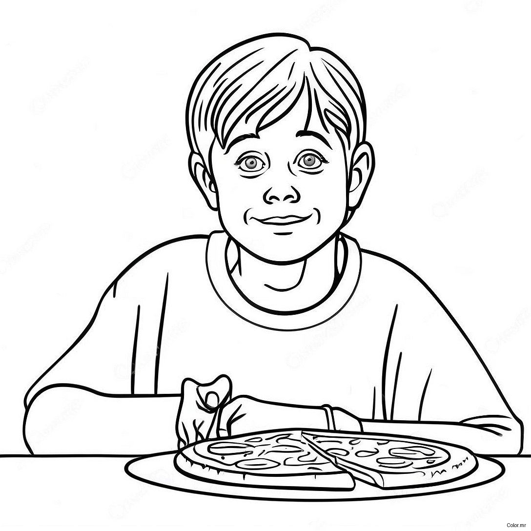 Kevin Mccallister With Pizza Coloring Page 9677 7895