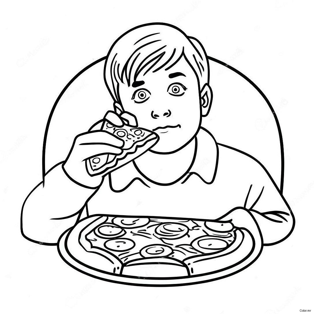 Kevin Mccallister With Pizza Coloring Page 9677 7896