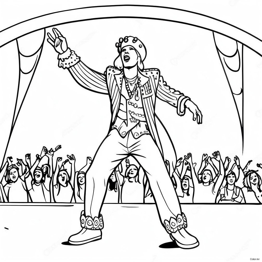 King Von Performing On Stage Coloring Page 10908 8943