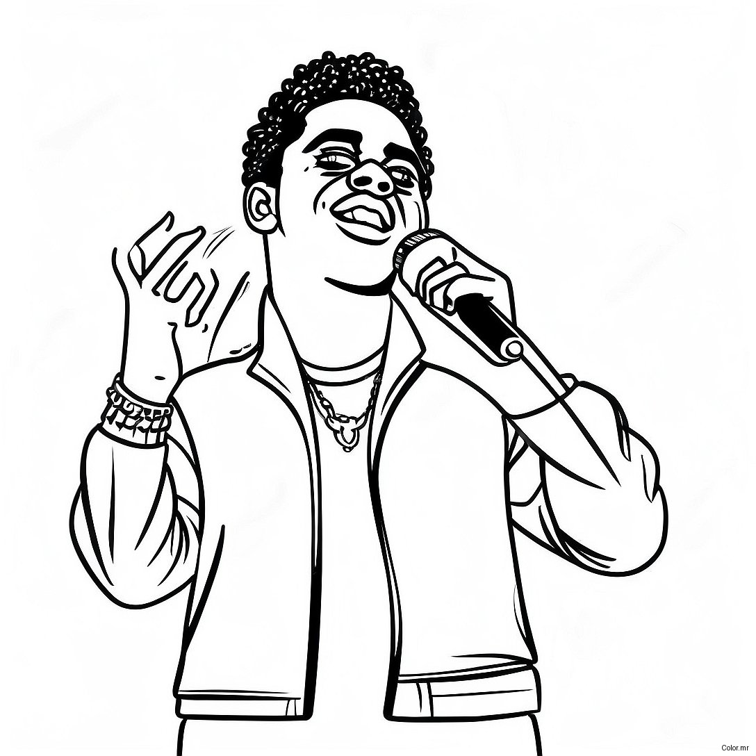 Kodak Black Performing On Stage Coloring Page 52327 43533
