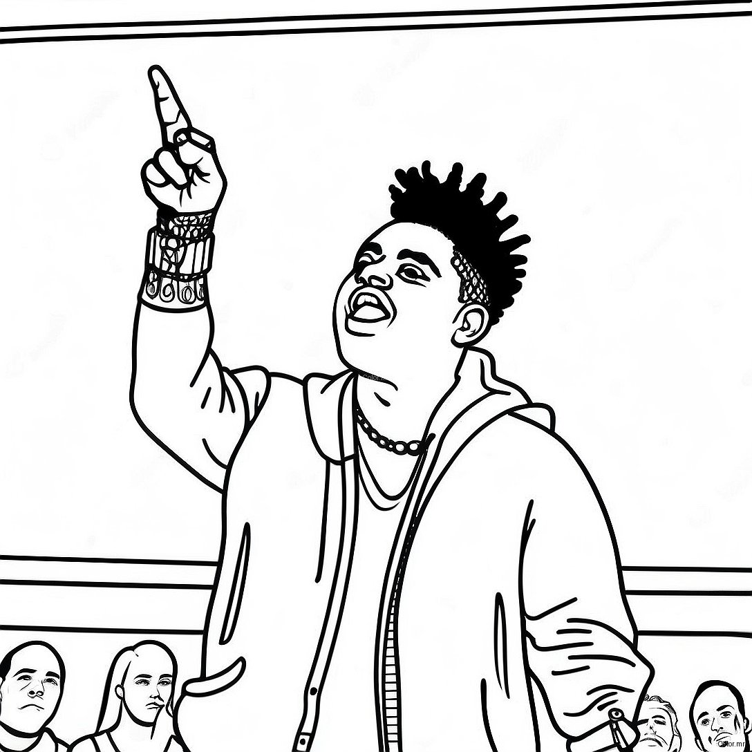 Kodak Black Performing On Stage Coloring Page 52327 43535