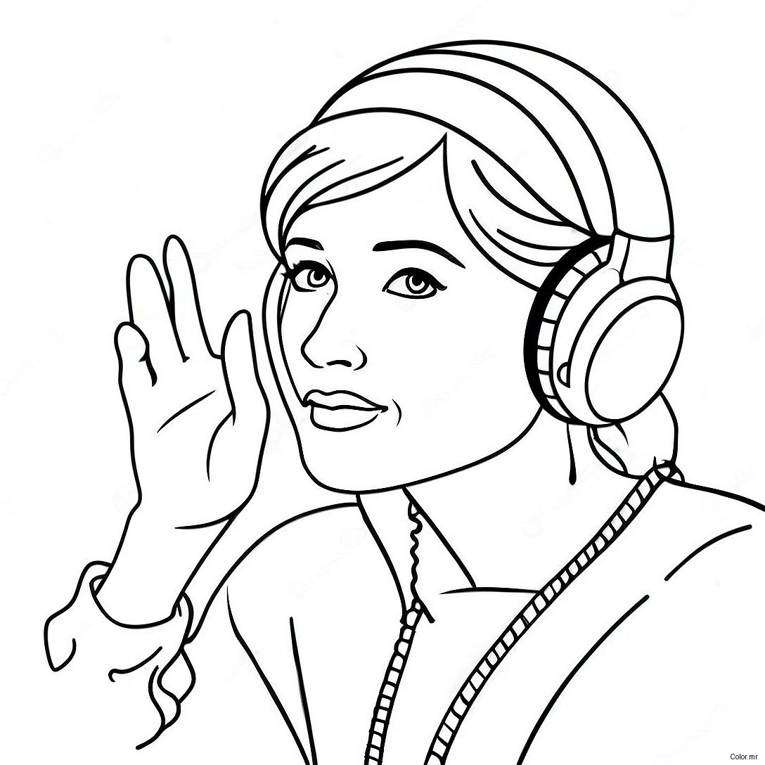 Listening Coloring Page 35493 29526