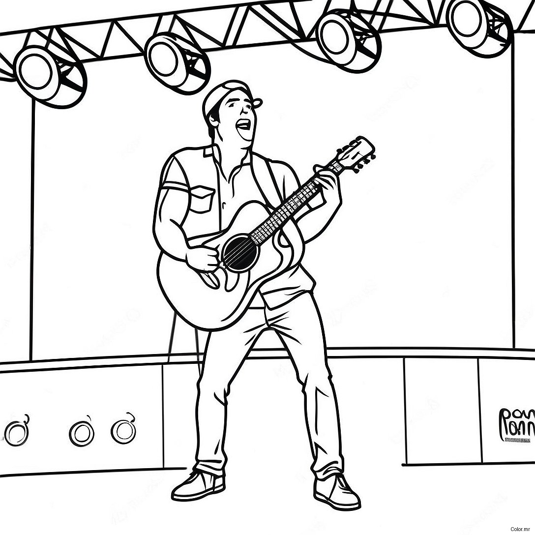 Luke Bryan Performing On Stage Coloring Page 71294 58923
