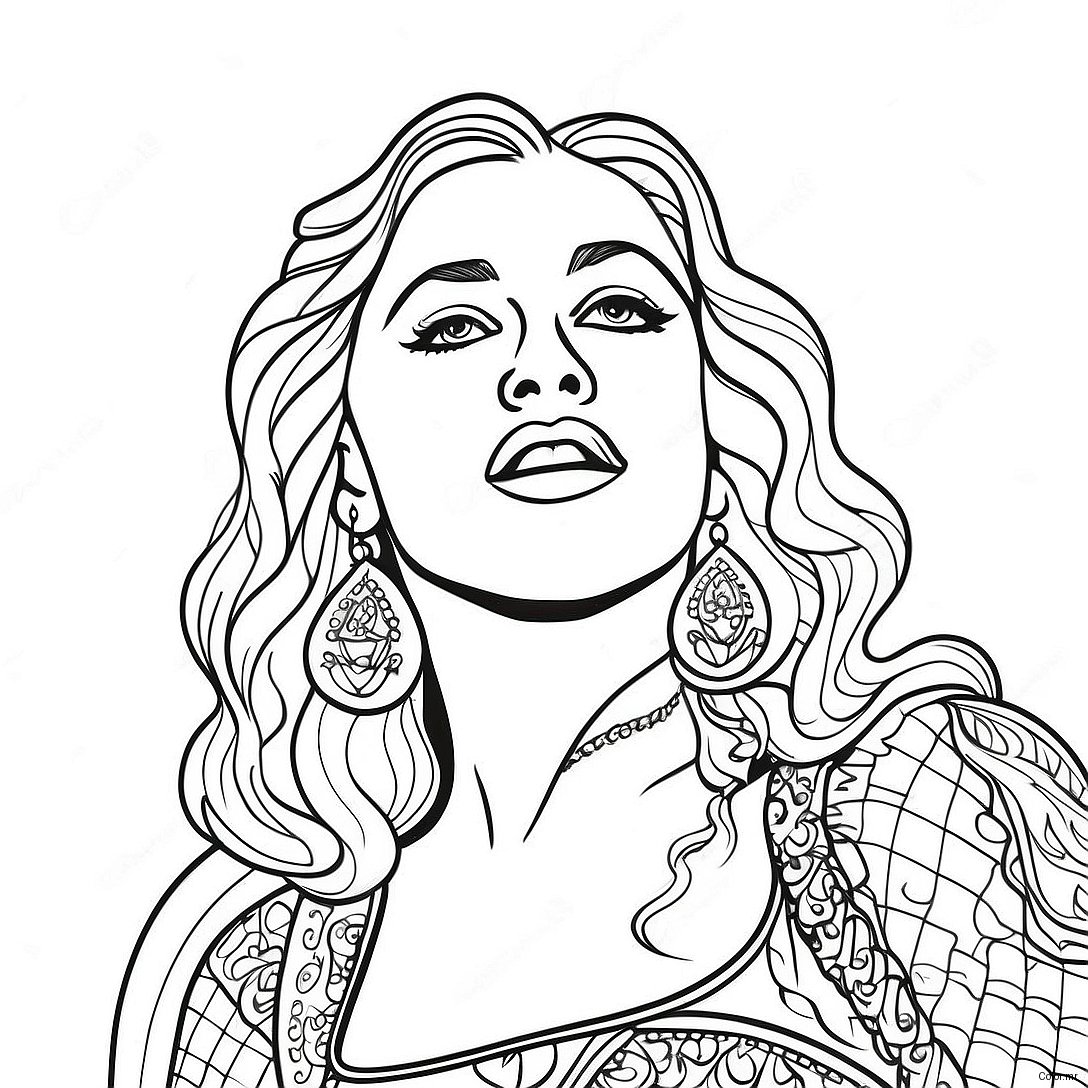 Madonna Singing On Stage Coloring Page 49315 40949