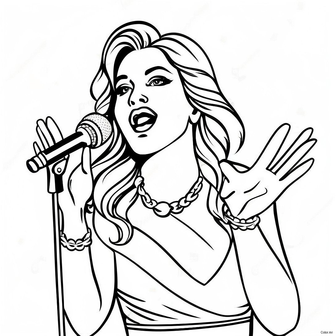 Madonna Singing On Stage Coloring Page 49315 40950