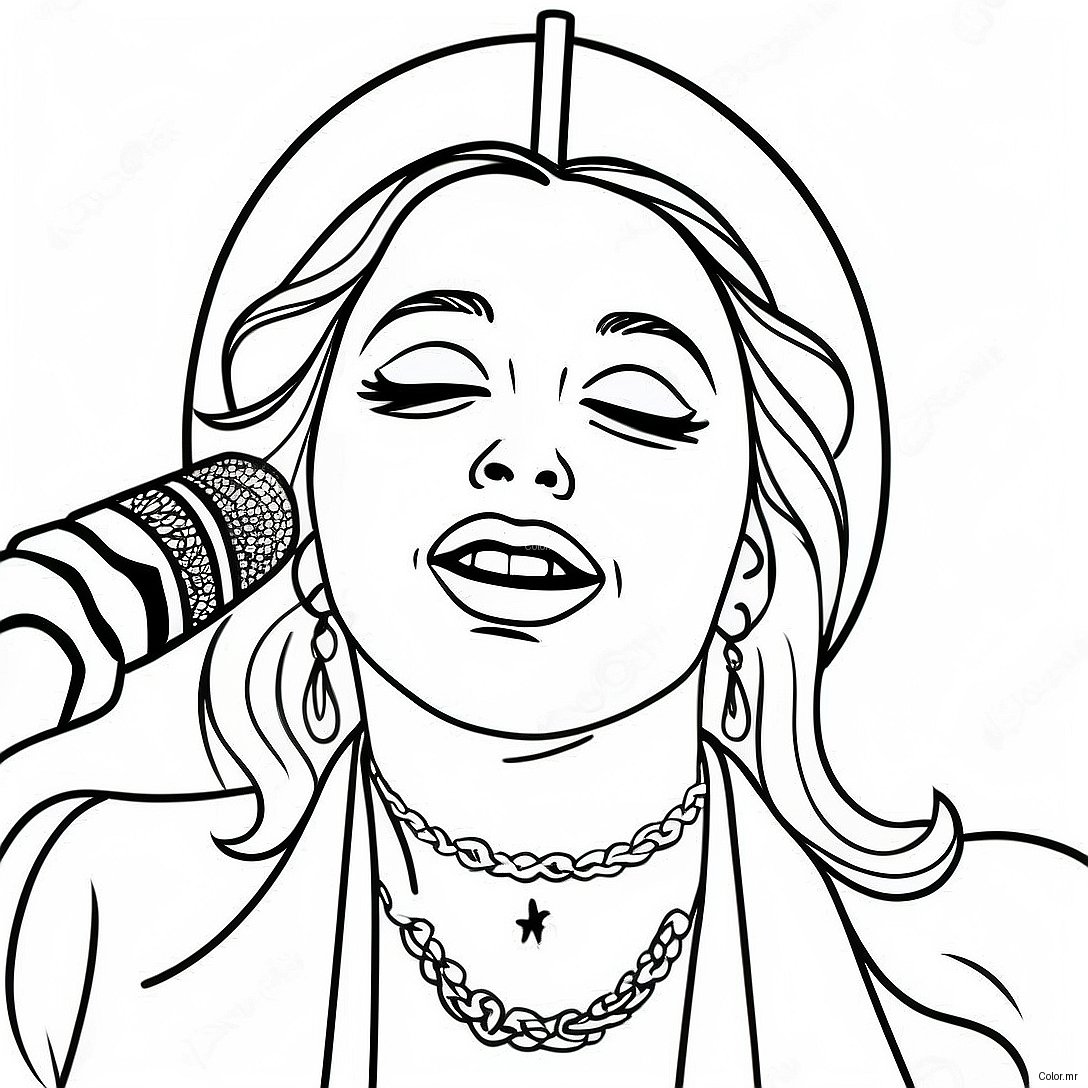 Madonna Singing On Stage Coloring Page 49315 40951