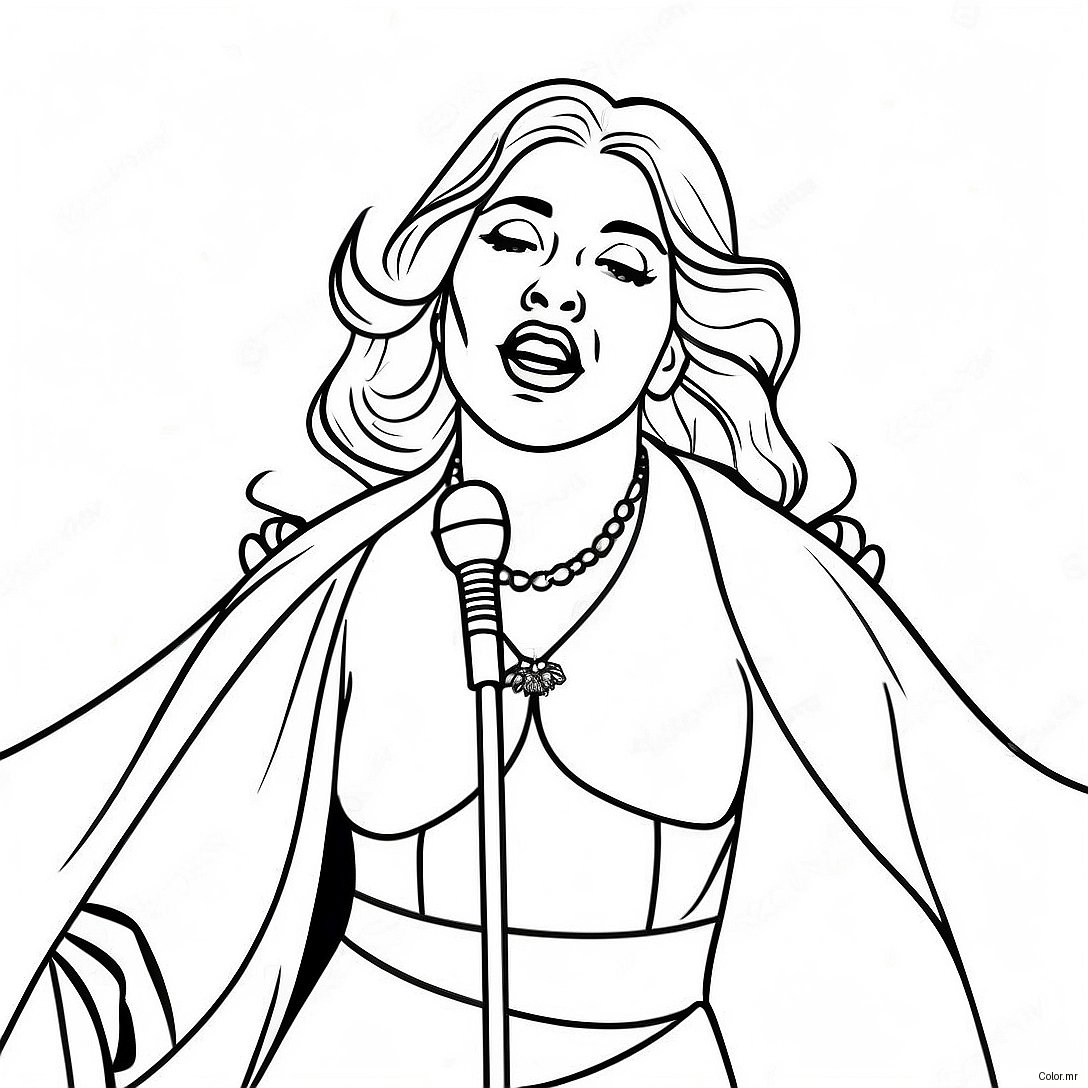Madonna Singing On Stage Coloring Page 49315 40952