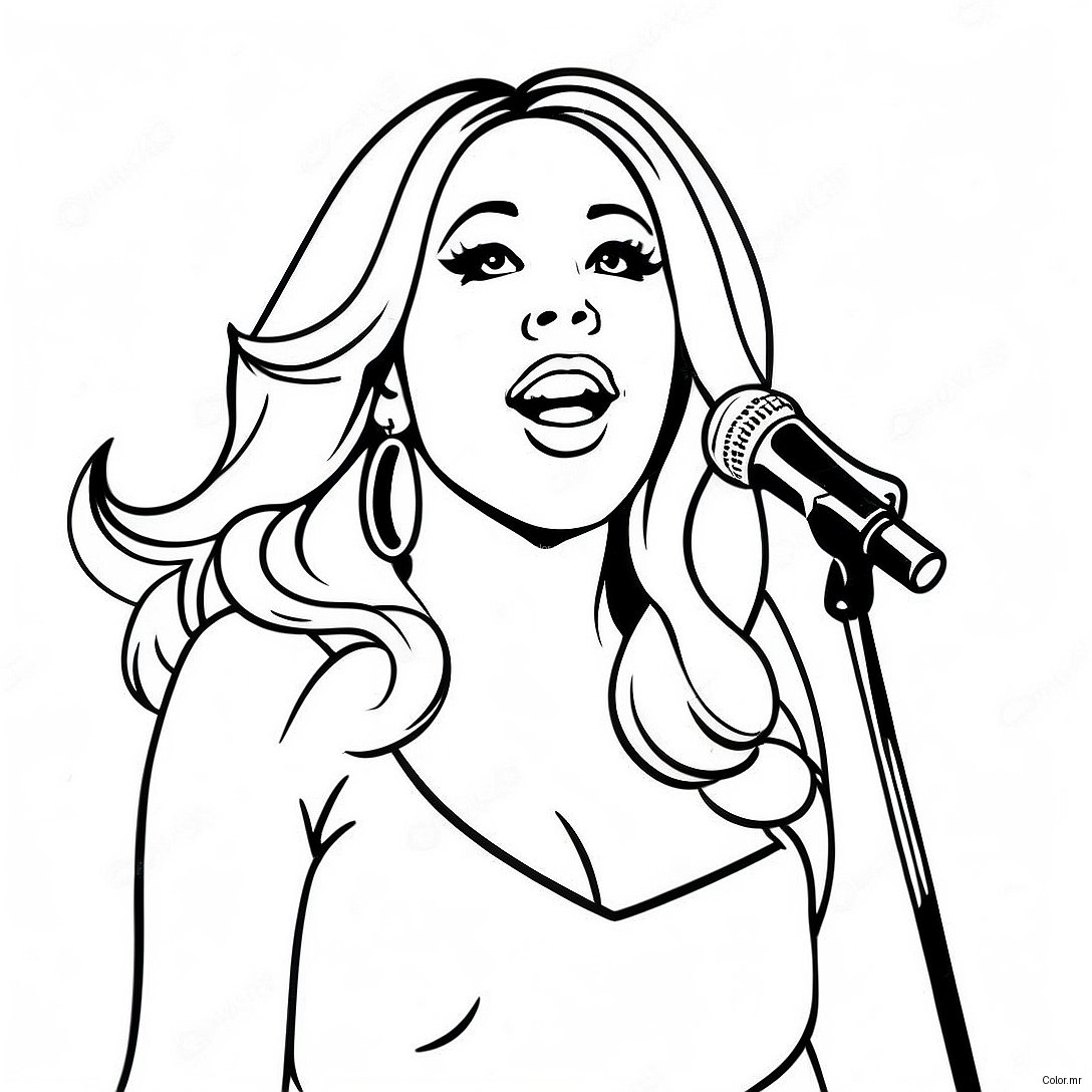 Mariah Carey Singing On Stage Coloring Page 39378 32690