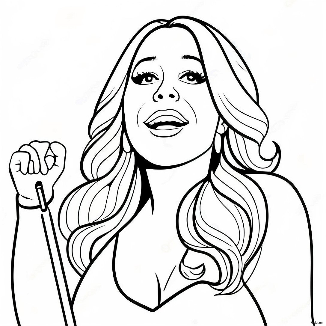 Mariah Carey Singing On Stage Coloring Page 39378 32691