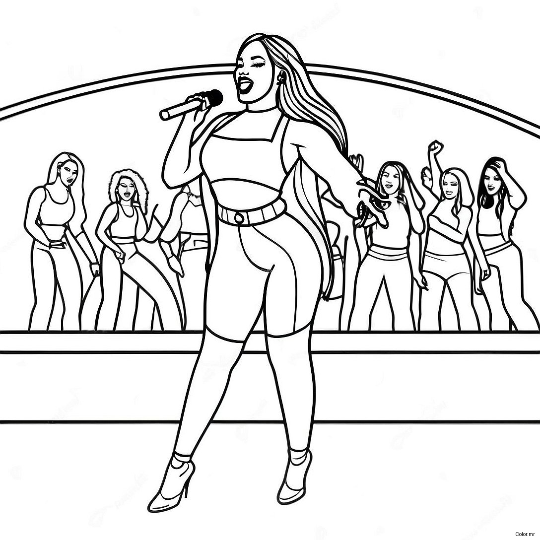 Megan Thee Stallion Performing On Stage Coloring Page 67963 56053