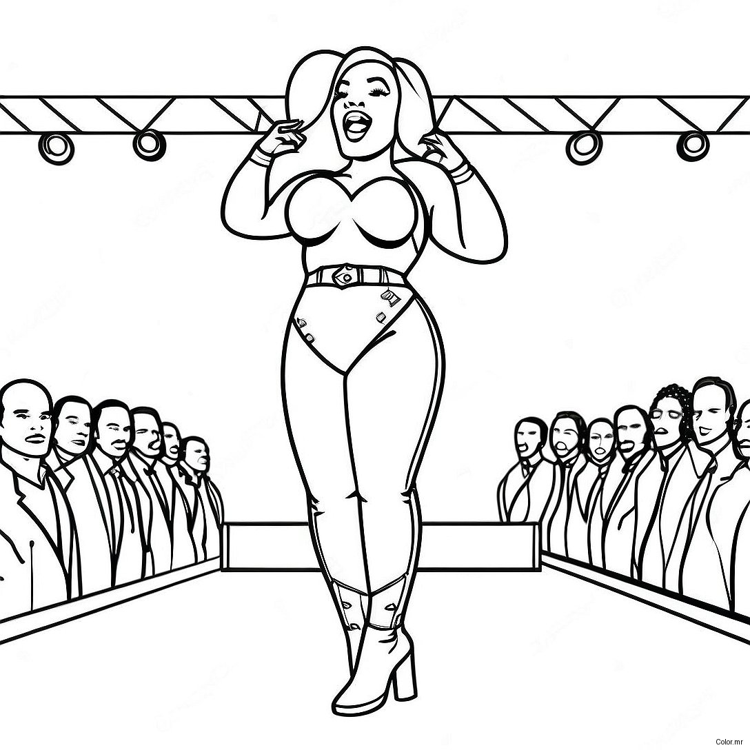 Megan Thee Stallion Performing On Stage Coloring Page 67963 56054