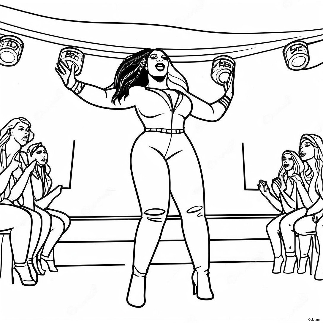 Megan Thee Stallion Performing On Stage Coloring Page 67963 56056