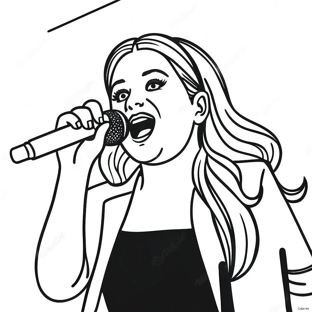Meghan Trainor Singing On Stage Coloring Page 70614 58375