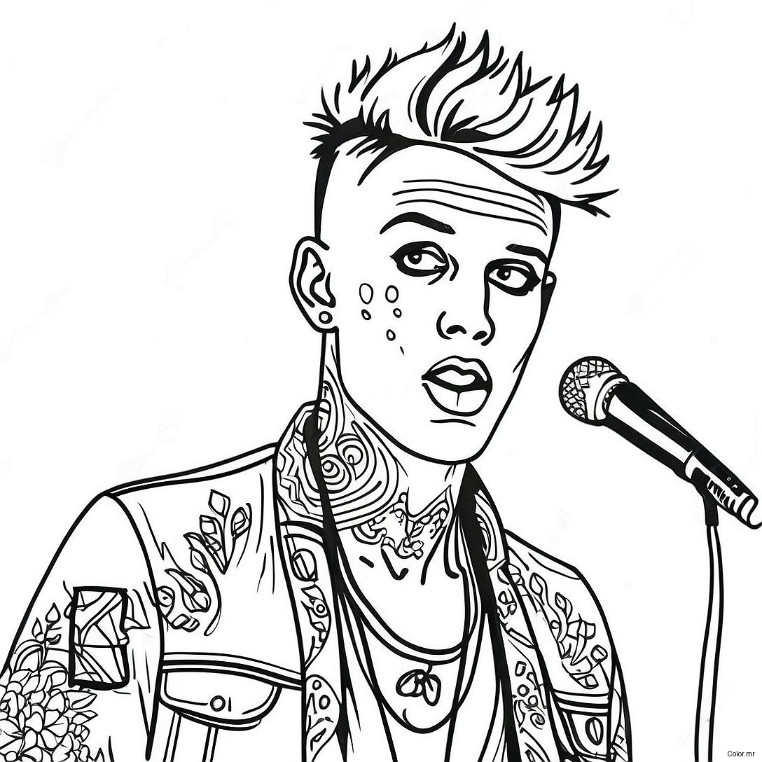 Mgk Performing On Stage Coloring Page 65621 54221