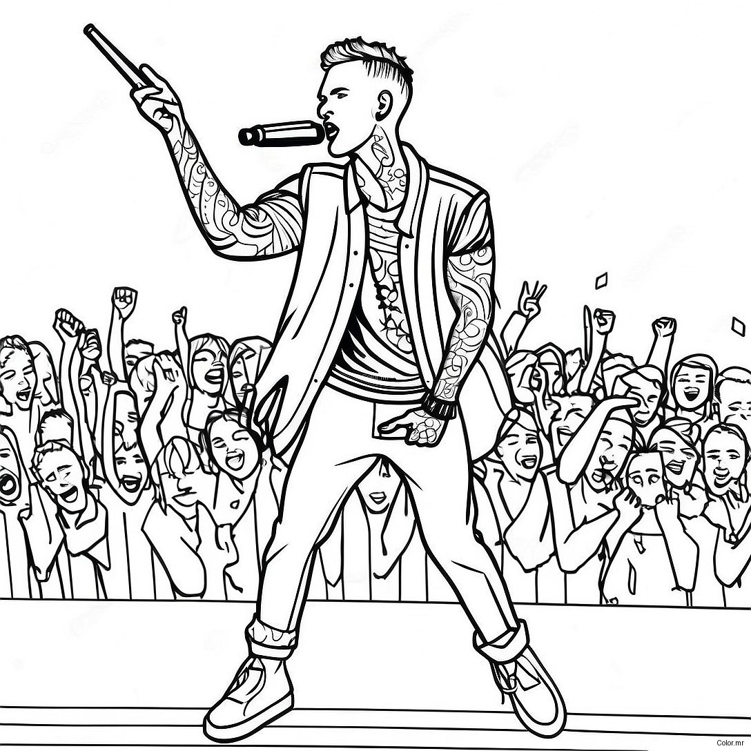 Mgk Performing On Stage Coloring Page 65621 54222