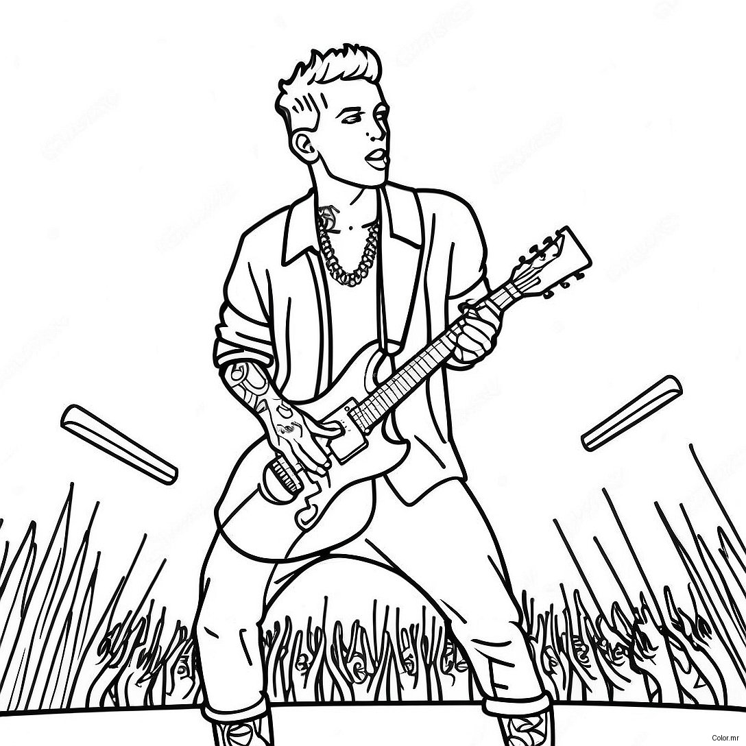 Mgk Performing On Stage Coloring Page 65621 54224