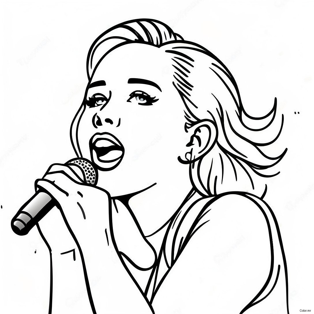 Miley Cyrus Singing On Stage Coloring Page 21613 19901