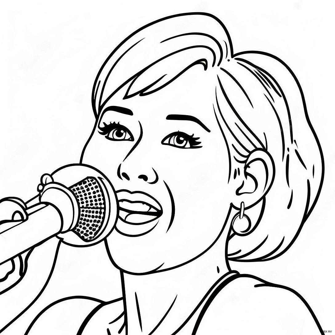 Miley Cyrus Singing On Stage Coloring Page 21613 19904