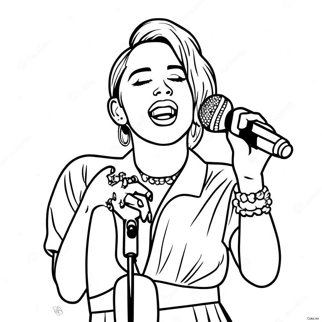 Miley Cyrus Singing On Stage Coloring Page 21613 20047