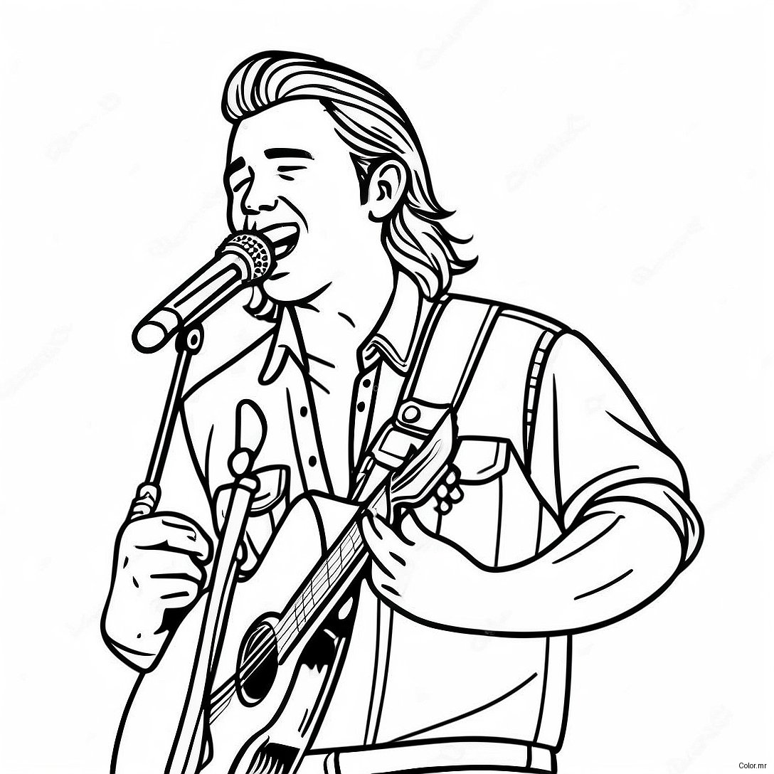 Morgan Wallen Singing On Stage Coloring Page 5805 4638